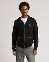 BIG T ZIP UP HOODIE - JET BLACK