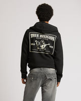 BIG T ZIP UP HOODIE - JET BLACK
