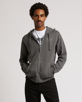 BIG T ZIP UP HOODIE - IRON GATE