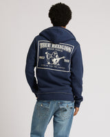 BIG T ZIP UP HOODIE - DRESS BLUE