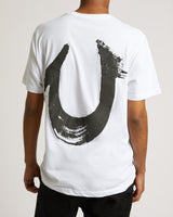 RELAXED NU BRUSH TEE - OPTIC WHITE WITH BLACK