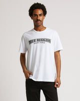 RELAXED NU BRUSH TEE - OPTIC WHITE WITH BLACK