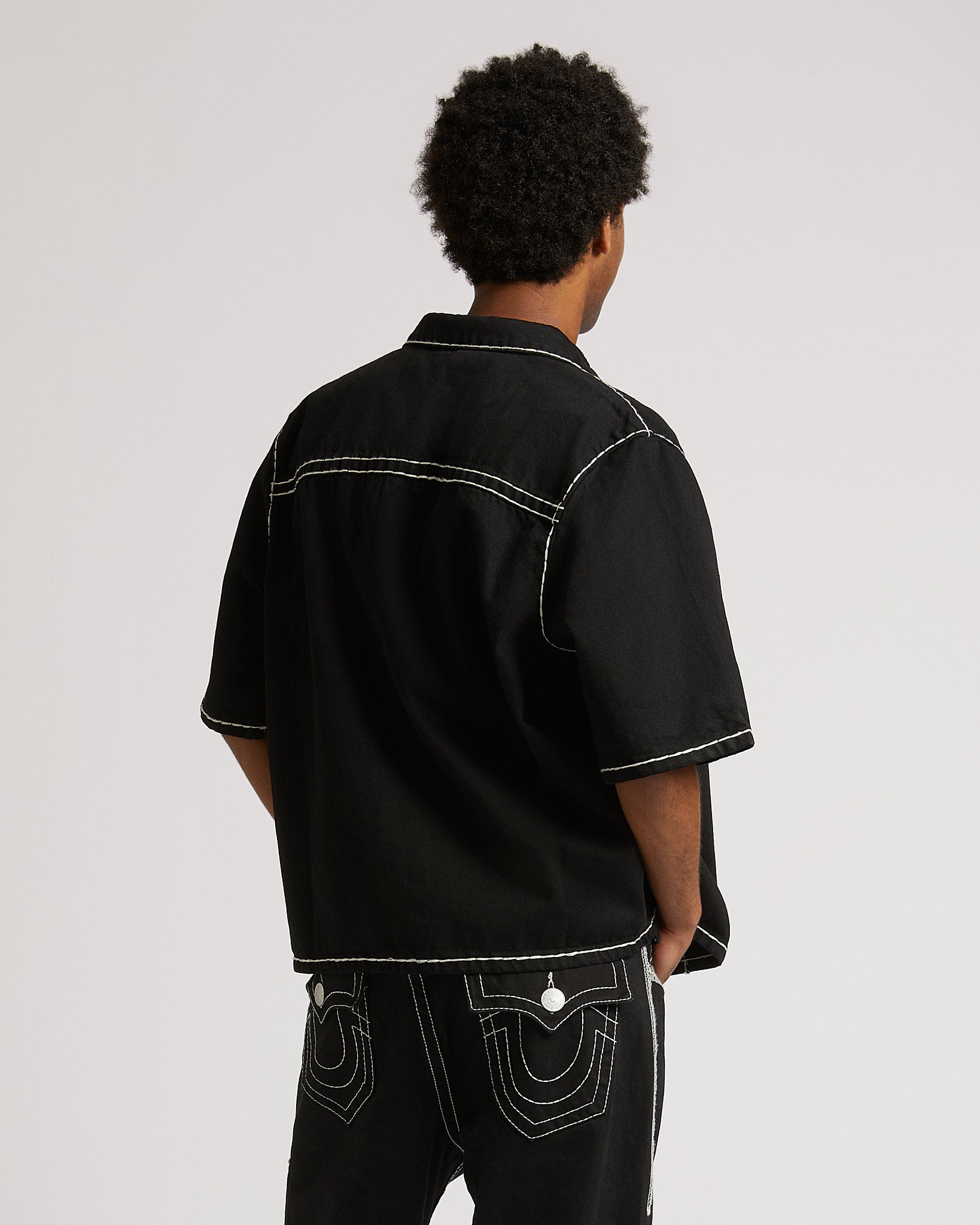 SUPER T OVERSIZE DENIM SHIRT - BLACK RINSE
