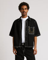 SUPER T OVERSIZE DENIM SHIRT - BLACK RINSE