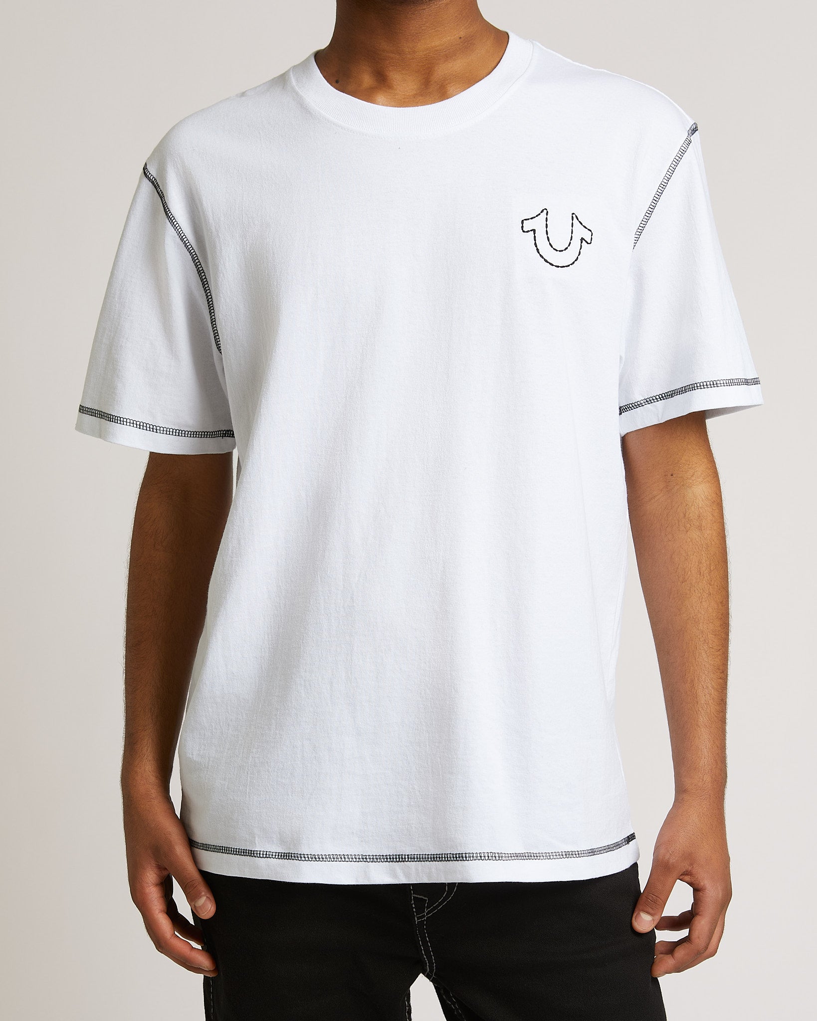 SS FLATLOCK TEE - OPTIC WHITE