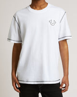 SS FLATLOCK TEE - OPTIC WHITE