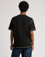 SS FLATLOCK TEE - JET BLACK