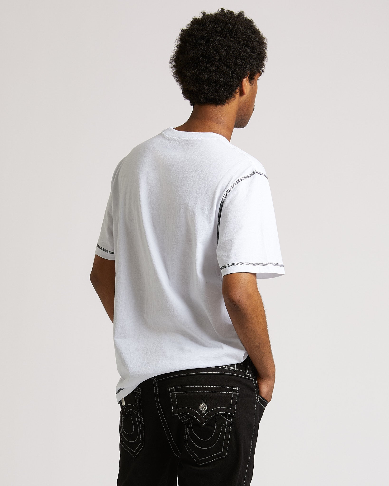 SS FLATLOCK TEE - OPTIC WHITE