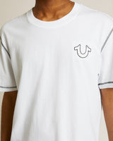 SS FLATLOCK TEE - OPTIC WHITE