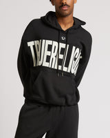 KNIT PANEL TR CINCHED HOODIE - JET BLACK