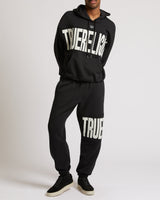 KNIT PANEL TR JOGGER - JET BLACK