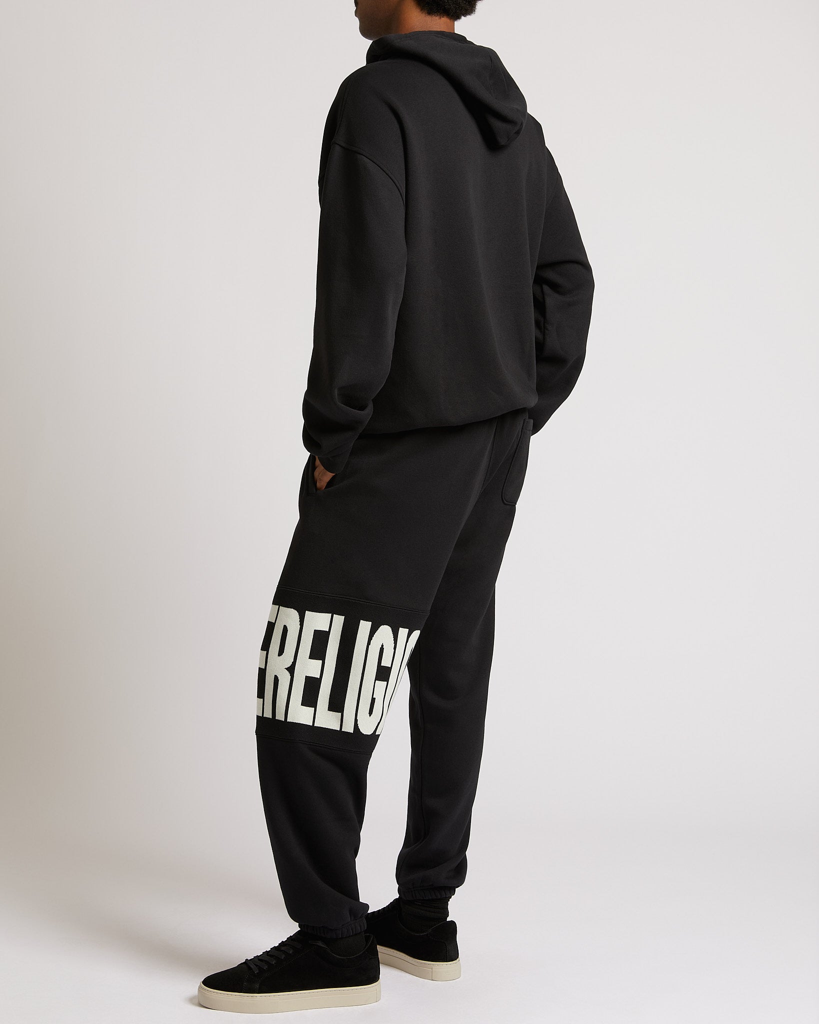 KNIT PANEL TR JOGGER - JET BLACK