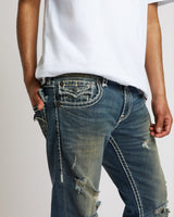 RICKY SUPER T FLAP 34" - DARK WASH WITH RISP