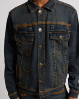 SUPER FLATLOCK TRUCKER JACKET - GREENLAND DARK WASH