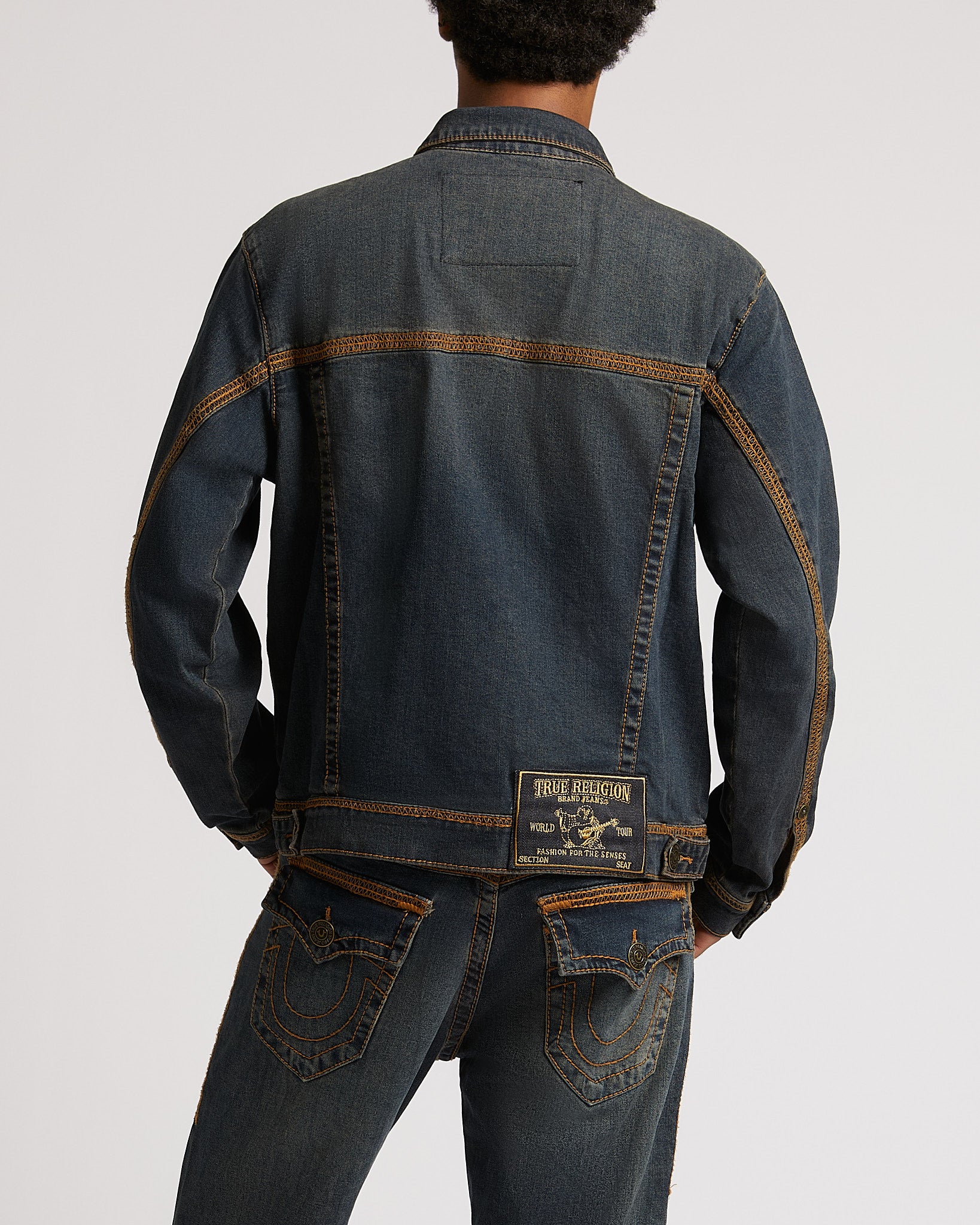 SUPER FLATLOCK TRUCKER JACKET - GREENLAND DARK WASH