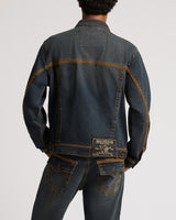 SUPER FLATLOCK TRUCKER JACKET - GREENLAND DARK WASH