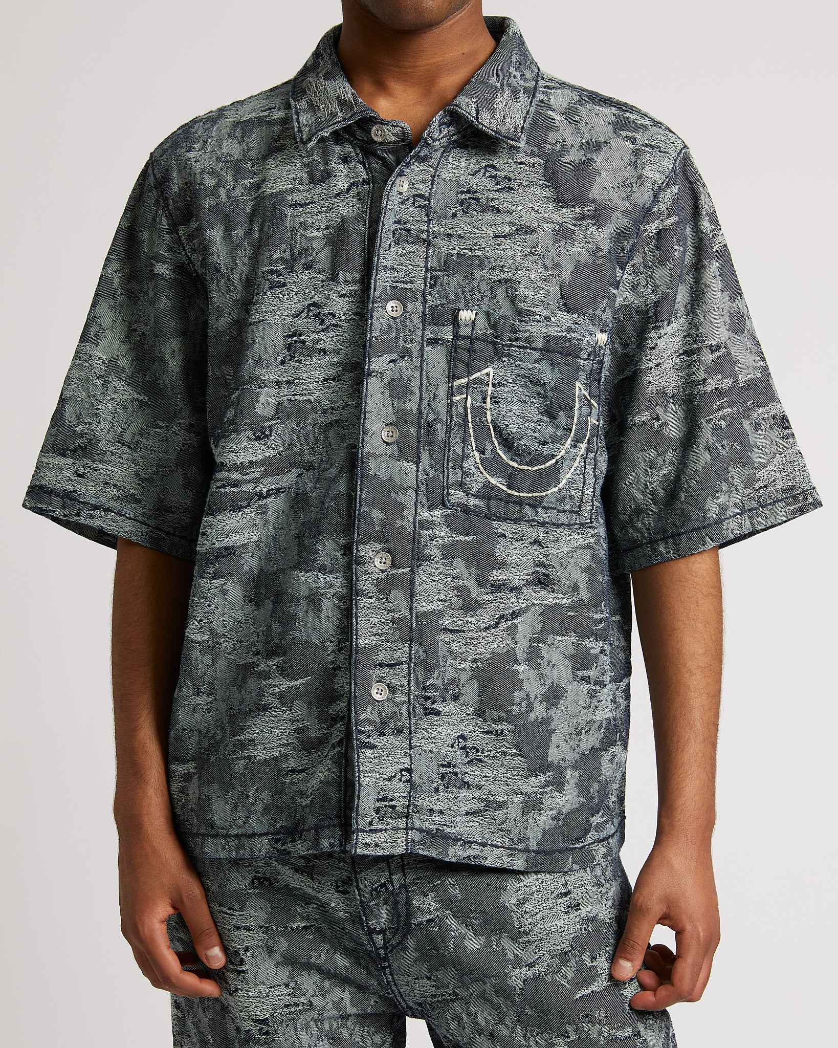 SUPER T JACQUARD SHIRT OVERSZE - MIDNIGHT DARK RIDER