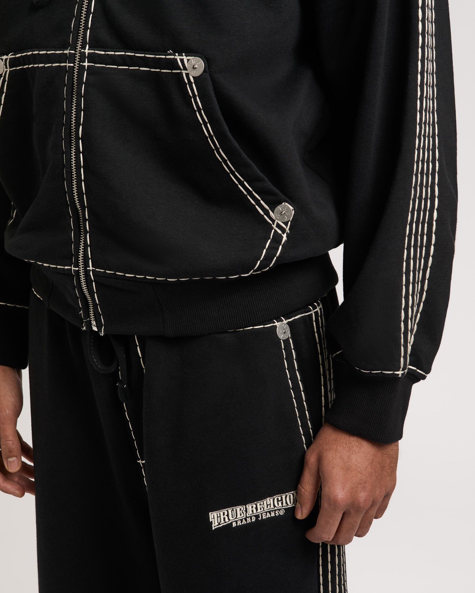 SUPER T BOXY ZIP UP - JET BLACK