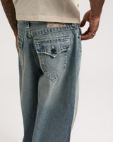 DANNY BARREL BIG T FLAP - SHATTERED MEDIUM INDIGO WASH