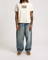 DANNY BARREL BIG T FLAP - SHATTERED MEDIUM INDIGO WASH