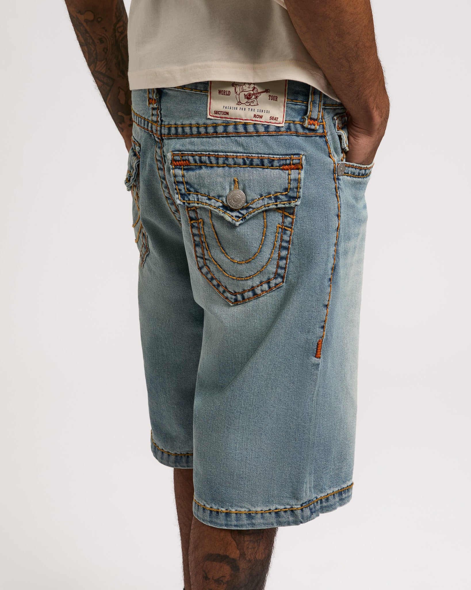 VINNY SUPERT FLAP SHORT - SHATTTERED MEDIUM WASH