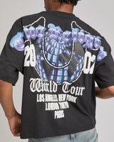 CHROME LOGO BOXY TEE - JET BLACK
