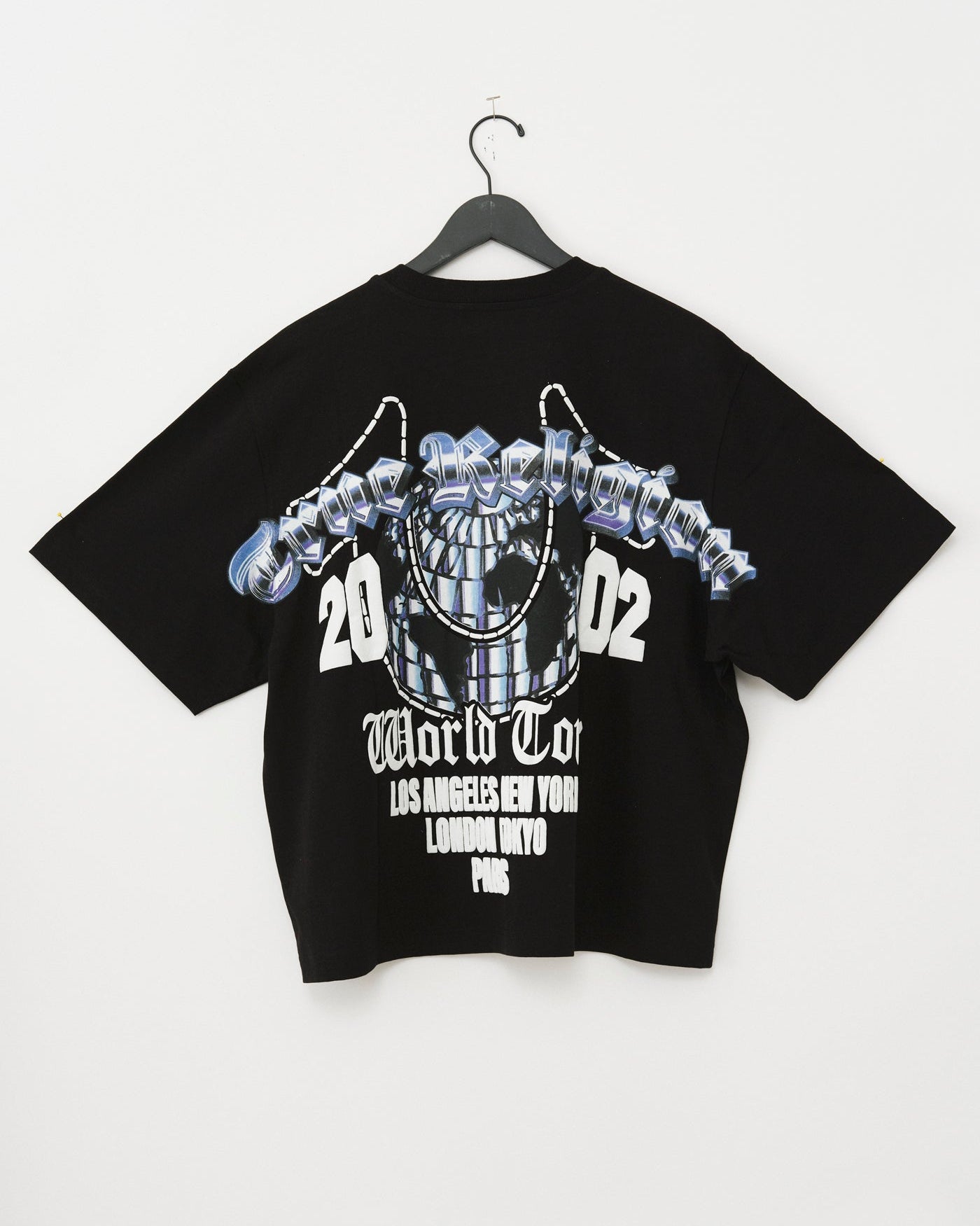 CHROME LOGO BOXY TEE - JET BLACK