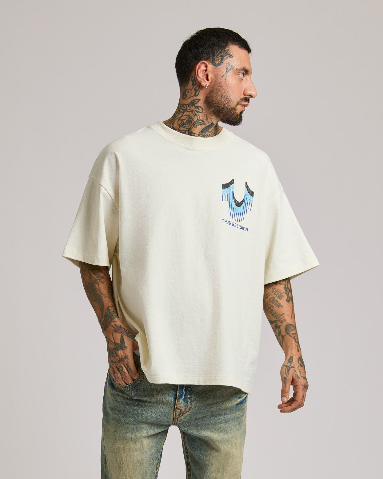 SS RETRO LOGO OVERSIZED TEE - WINTER WHITE