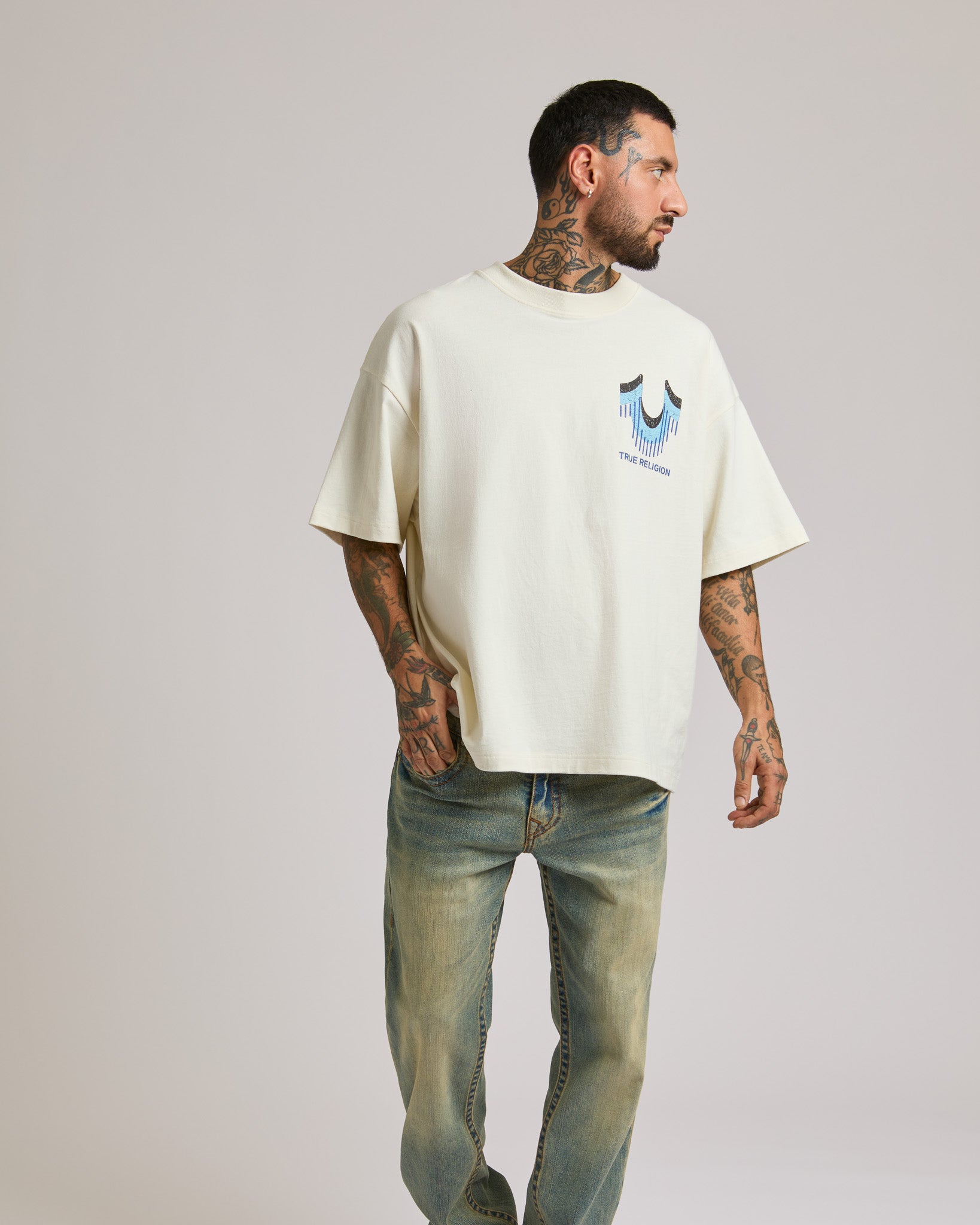 SS RETRO LOGO OVERSIZED TEE - WINTER WHITE