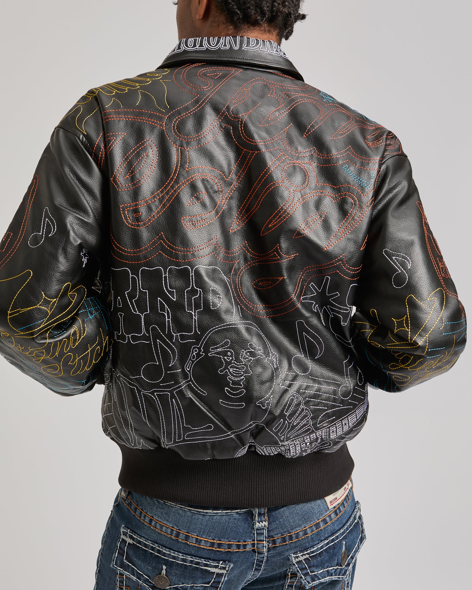 TR TROPHY RETRO BOMBER JACKET - JET BLACK