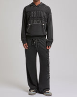 TR APPLIQUE BIG T BAGGY SWEATS - JET BLACK