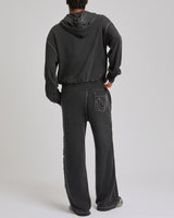 TR APPLIQUE BIG T BAGGY SWEATS - JET BLACK