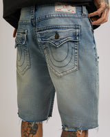 BOBBY SN FLAP SHRT DESTRYD HEM - HOOPS VINTAGE MED WASH W RIPS