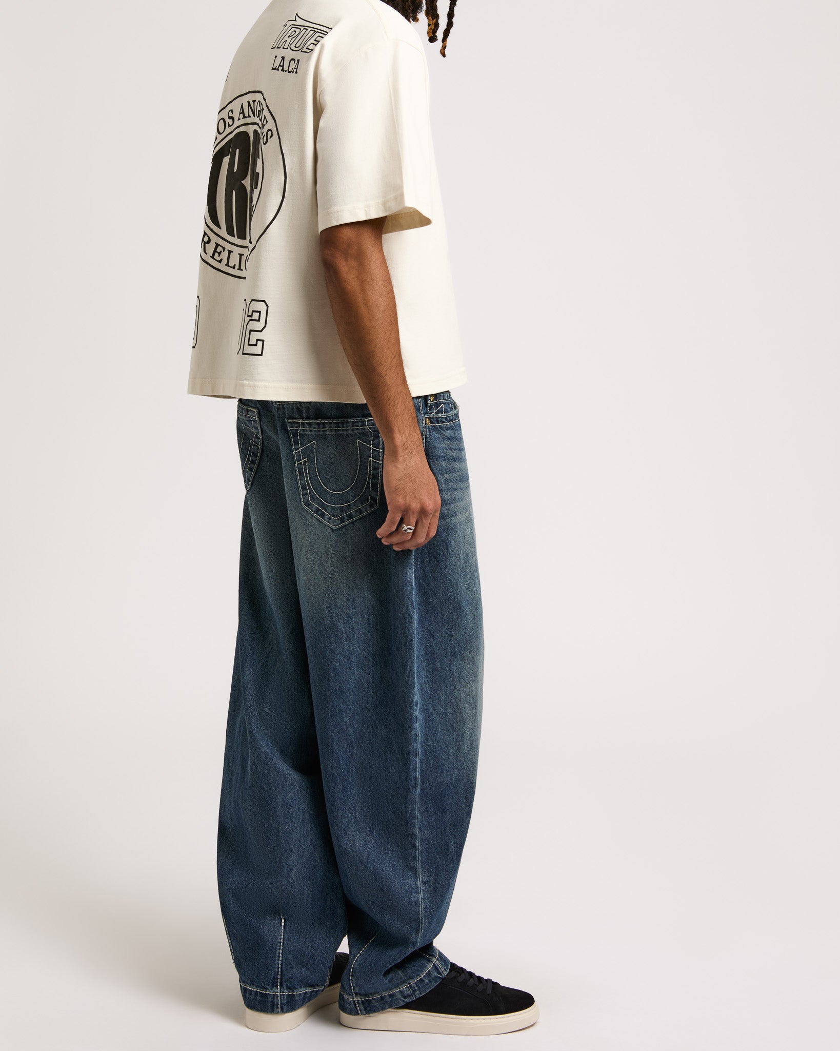 DANNY BARREL BIG T NO FLAP - SHATTERED DARK INDIGO WASH