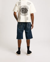 VINNY BIG T FLAP SHORT FRAY - MEDIUM WASH