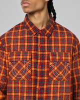 LS SPRAYED FLANNEL - RED / ORANGE PLAID