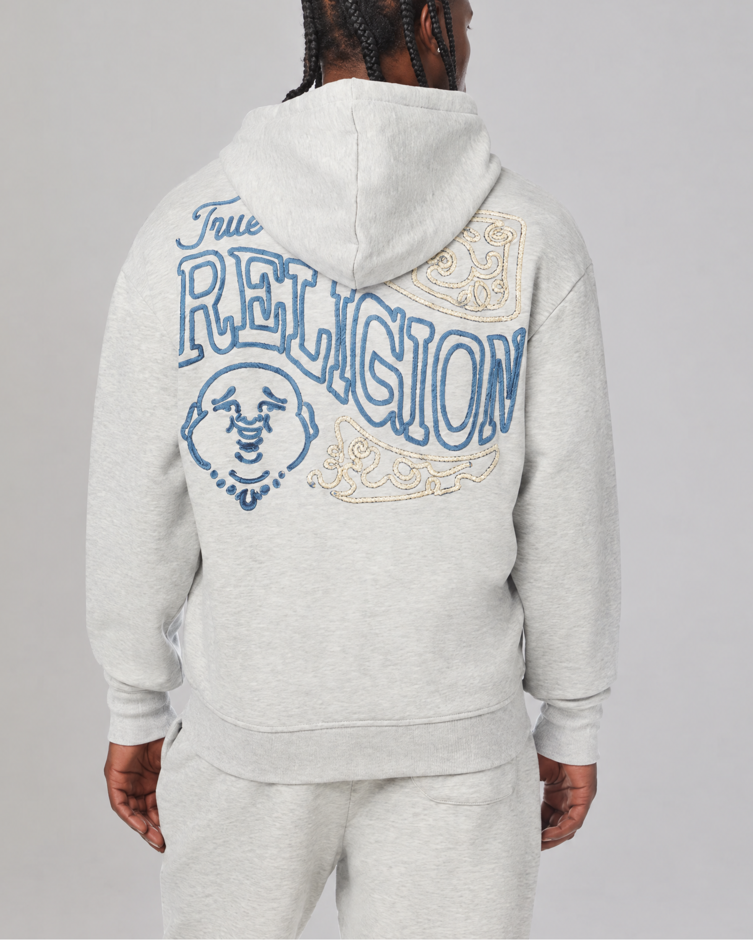 ROPE LOGO ZIP HOODIE - HEATHER GREY