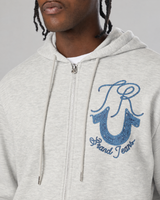 ROPE LOGO ZIP HOODIE - HEATHER GREY