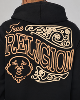 ROPE LOGO ZIP HOODIE - JET BLACK