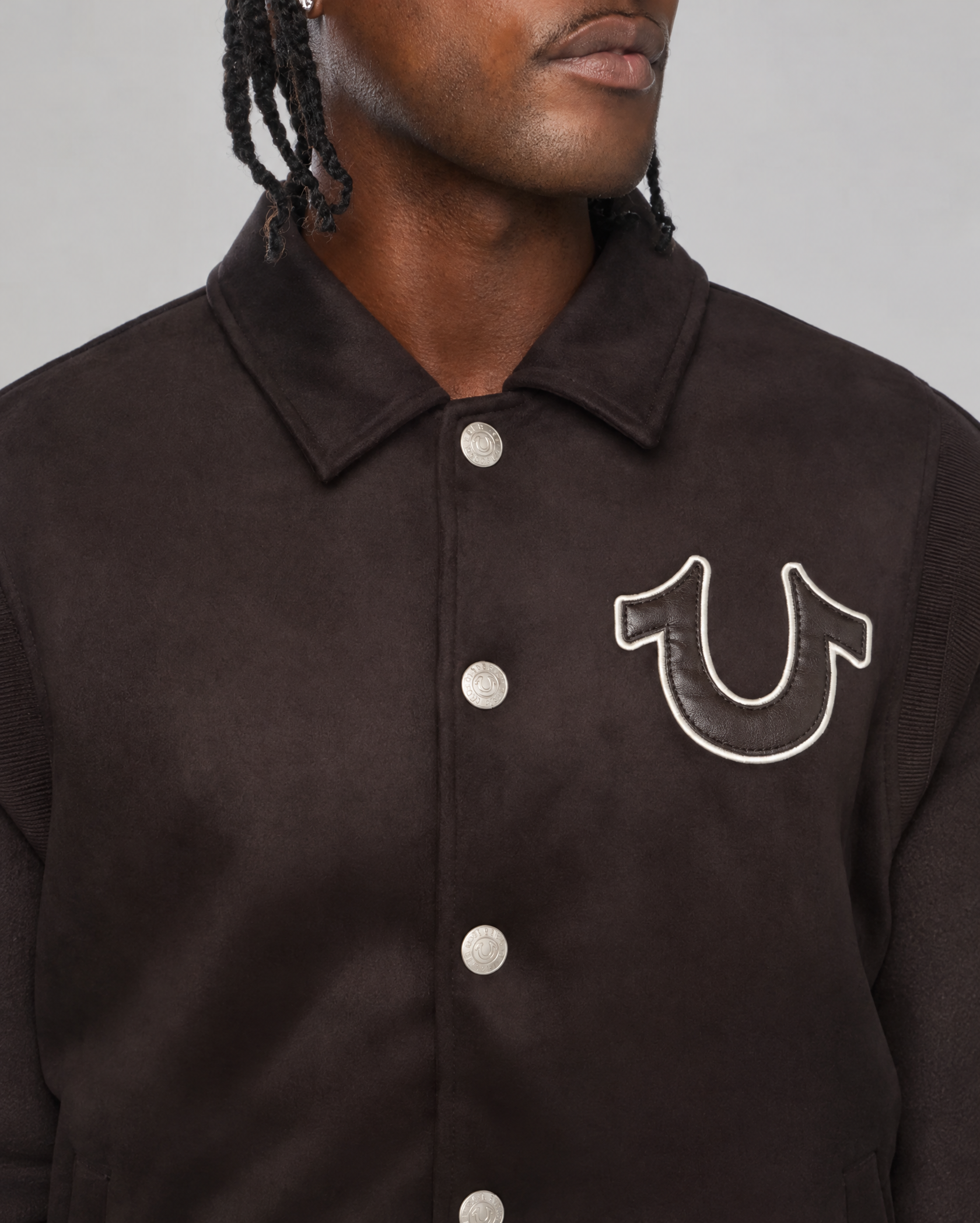 TR SUEDE BOMBER JACKET - GROUND COFFEE