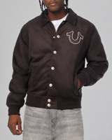 TR SUEDE BOMBER JACKET - GROUND COFFEE