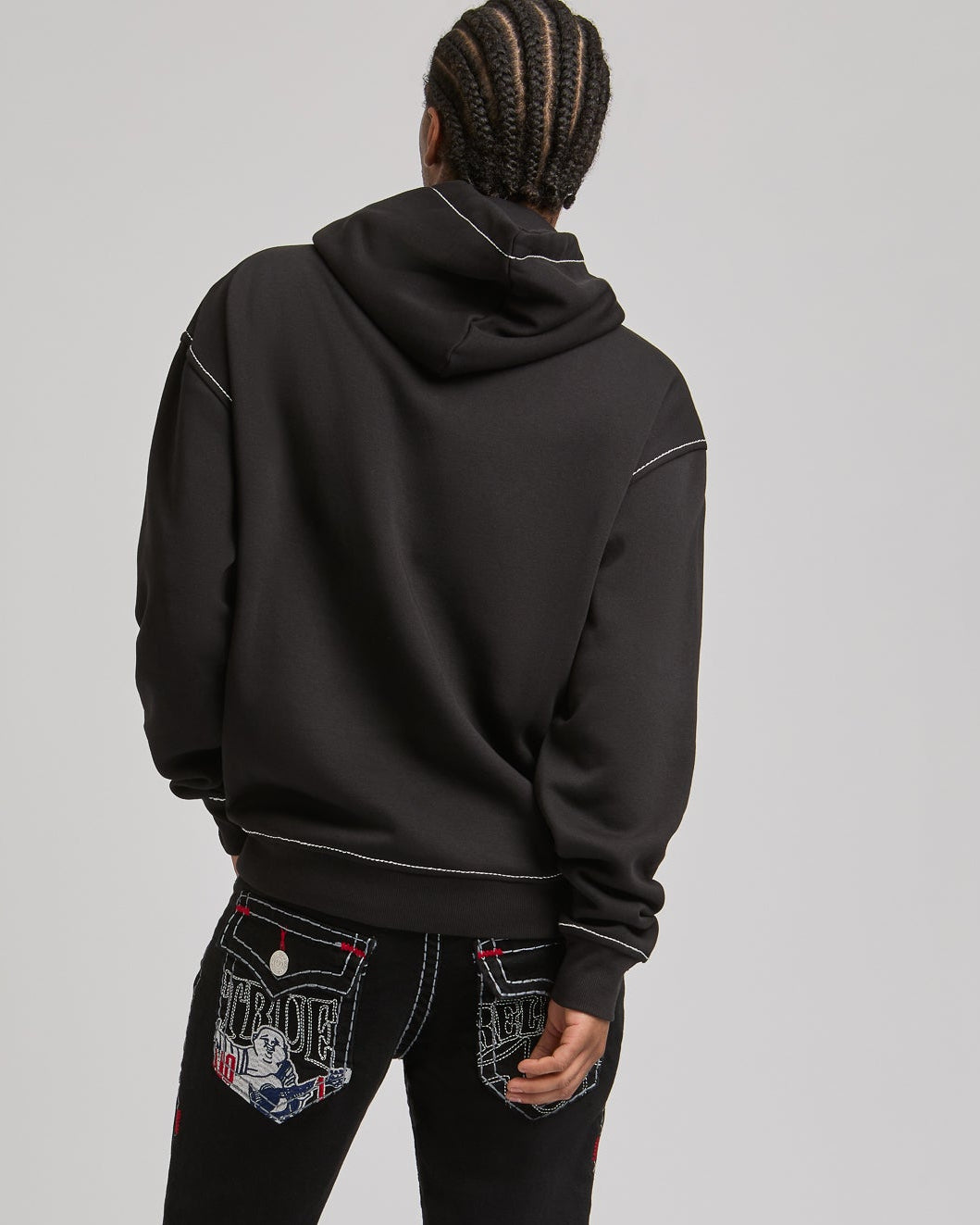 TRUE NO 1 BIG T HOODIE - JET BLACK