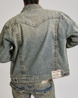 BIG T OVRSIZED DENIM JACKET - DESERT LOOP FADE MEDIUM WASH