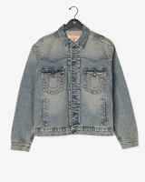 BIG T OVRSIZED DENIM JACKET - DESERT LOOP FADE MEDIUM WASH