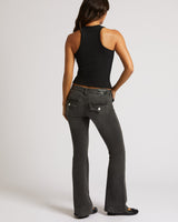 JOEY LOW RISE FLARE FLAP - CHARCOAL