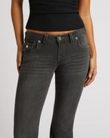 JOEY LOW RISE FLARE FLAP - CHARCOAL