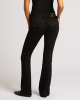 BECCA MID RISE BOOTCUT FLAP - BLACK RINSE