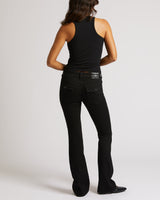 BECCA MID RISE BOOTCUT FLAP - BLACK RINSE