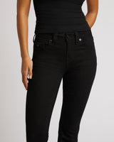 BECCA MID RISE BOOTCUT FLAP - BLACK RINSE