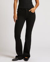 BECCA MID RISE BOOTCUT FLAP - BLACK RINSE